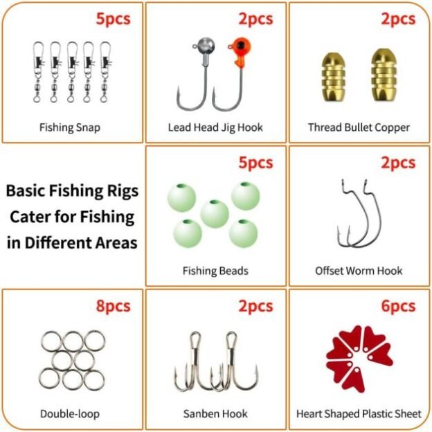 GOANDO Fishing Lures Kit for Freshwater Bait Tackle Kit for Bass Trout Salmon Fishing Accessories Tackle Box Including Spoon Lures Soft Plastic Worms Crankbait Jigs Fishing Hooks