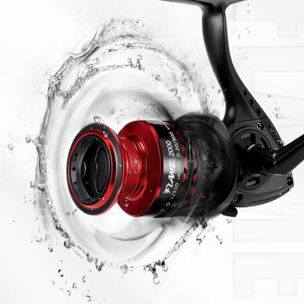 Piscifun Flame Spinning Reels, Lightweight 9+1BB Ultra Smooth Spinning Fishing Reels, 19.8LBs Max Drag, 500, 1000, 2000, 3000, 4000, 5000 Series, Red  Blue