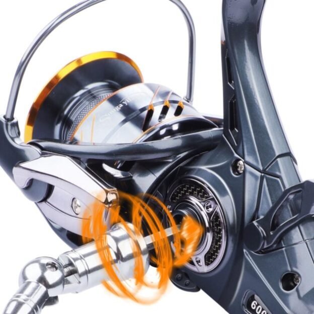 Sougayilang Carp Spinning Reel 5+1 Shielded Stainless Steel BB - Carbon Fiber Drag for Fishing Action Bait Feeder Standard Fishing Reel Runner for Freshwater
