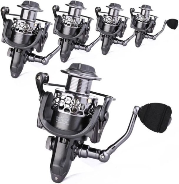 Sougayilang Fishing Reel 13+1BB Light Weight Ultra Smooth Aluminum Spinning Fishing Reel with Free Spare Graphite Spool