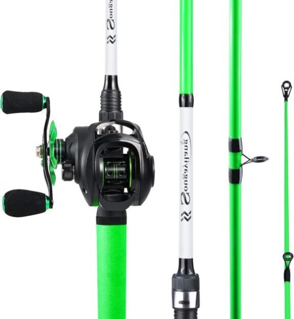 Sougayilang Fishing Rod and Reel Combo, Medium Fishing Pole with Casting Reel, Baitcaster Combo, SuperPolymer Handle