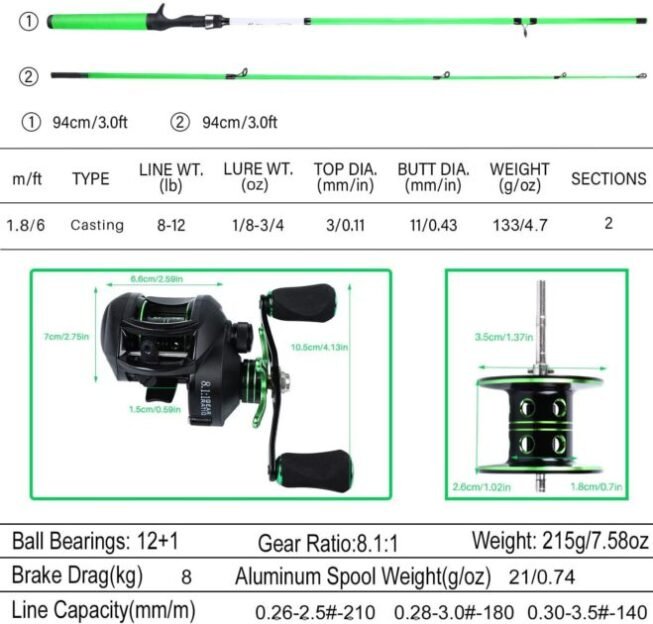 Sougayilang Fishing Rod and Reel Combo, Medium Fishing Pole with Casting Reel, Baitcaster Combo, SuperPolymer Handle