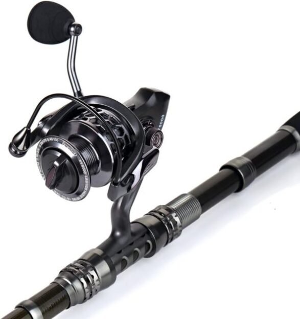 Sougayilang Spinning Fishing Rod and Reel Combos Portable Telescopic Fishing Pole Spinning reels for Travel Saltwater Freshwater Fishing