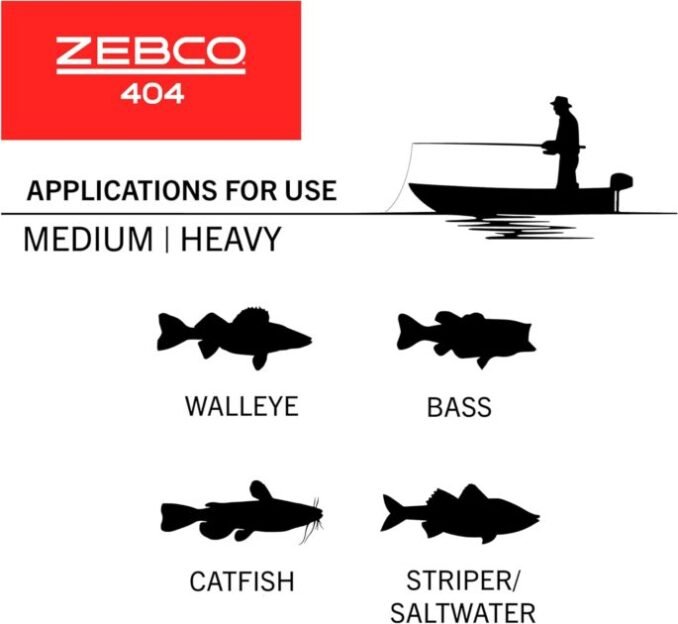 Zebco 404 Spincast Reel and 2-Piece Fishing Rod Combo, Durable Fiberglass Rod with EVA Handle, QuickSet Anti-Reverse Reel with Built-In Bite Alert, Pre-Spooled