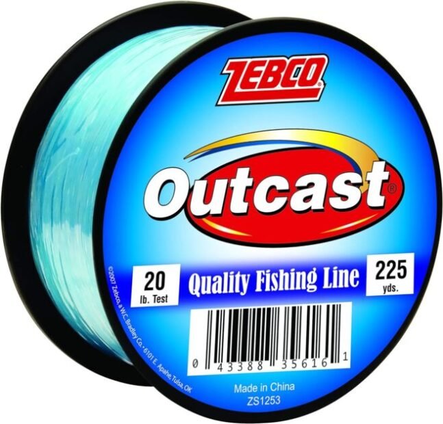 Zebco Outcast Monofilament Fishing Line, Low Memory and Stretch with High Tensile Strength